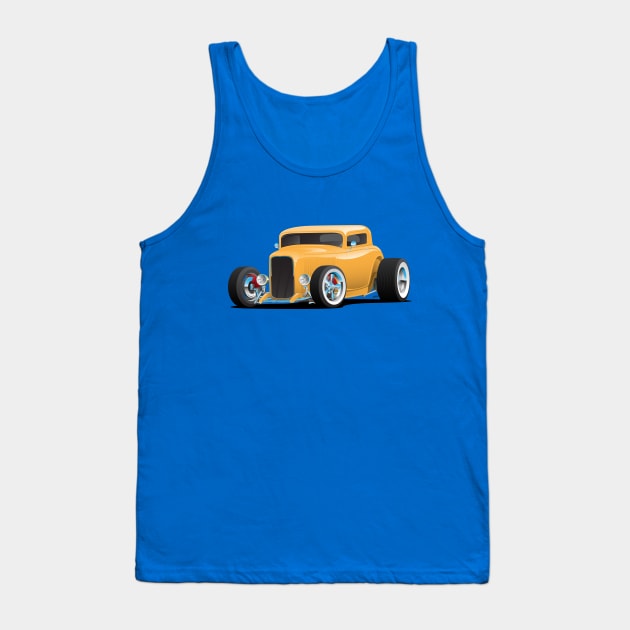 Classic American Yellow 32 Hotrod Car Illustration Tank Top by hobrath